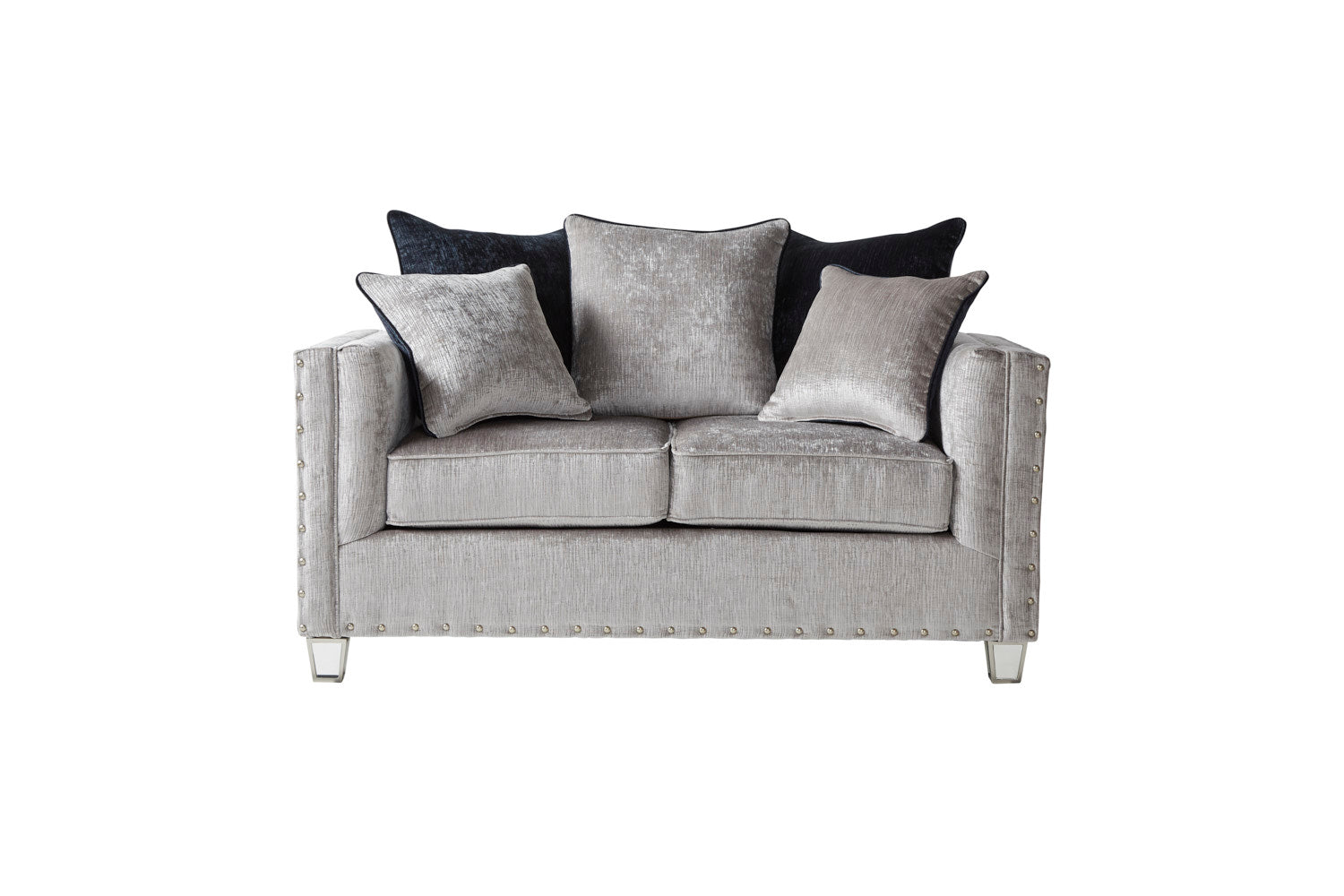 Modern Glamour Bliss Dove Sofa and Loveseat