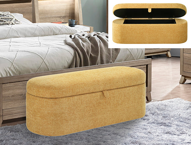 Storage Tweed Gold Bench