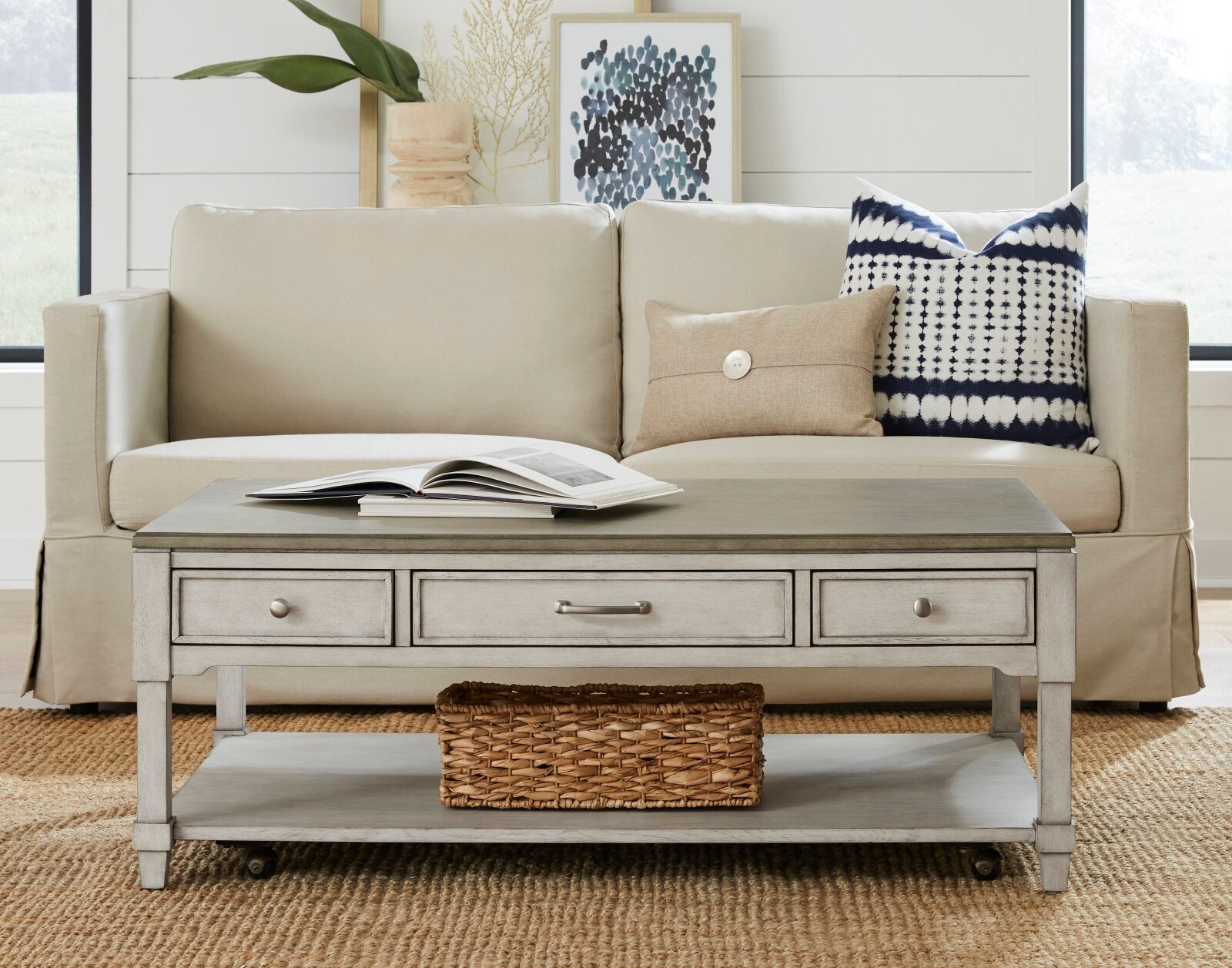 Surfside Stormy Gray Coffee Table Set