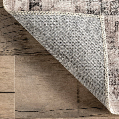 Davi Faded Stain-Resistant Machine Washable Area Rug: Taupe / Rectangle / 5' x 8'