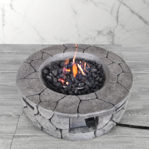 9'' H x 28'' W Fiber Reinforced Concrete Outdoor Fire pit(Stone Gray)