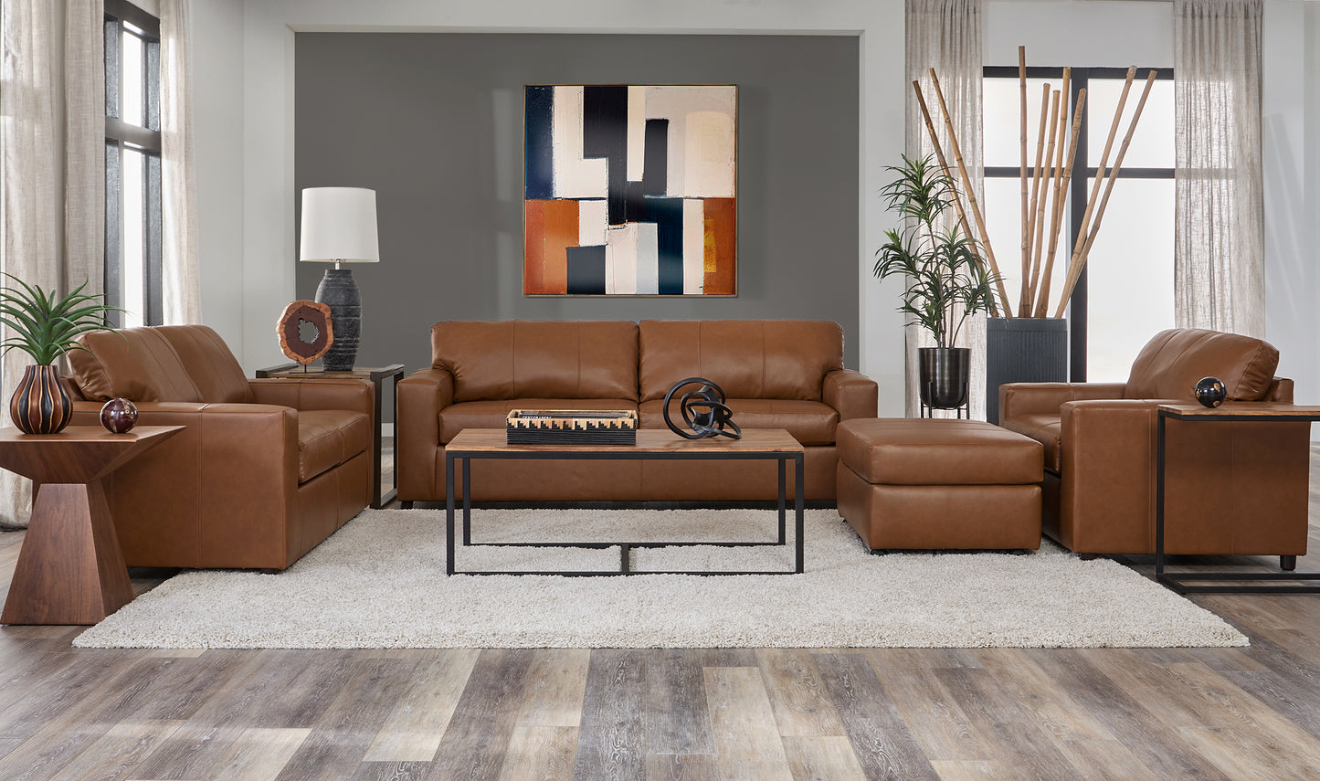 Leather Bently Nutmeg Sofa and Loveseat