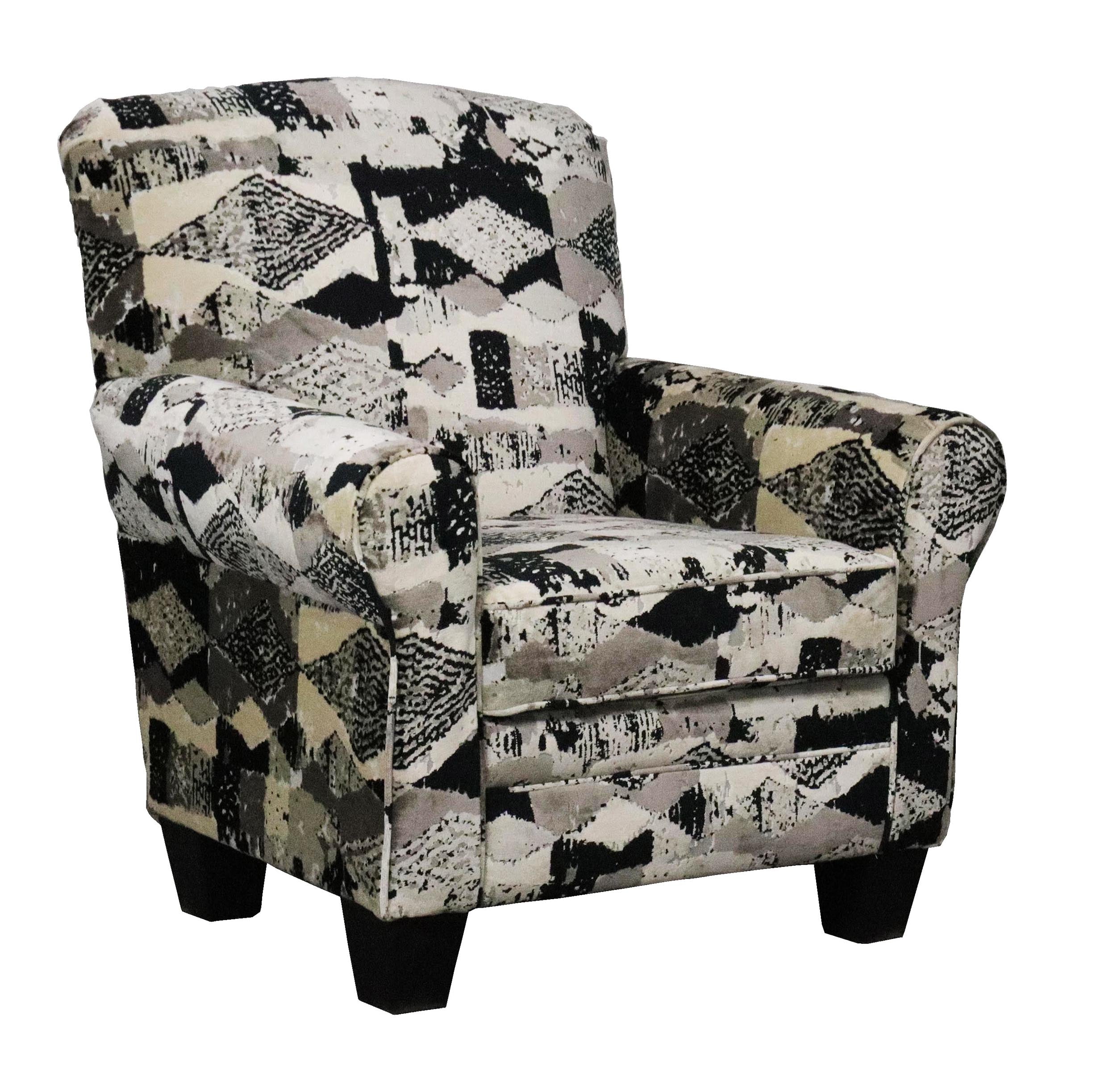 Fez Marble Transitional Round Arm Accent Chair