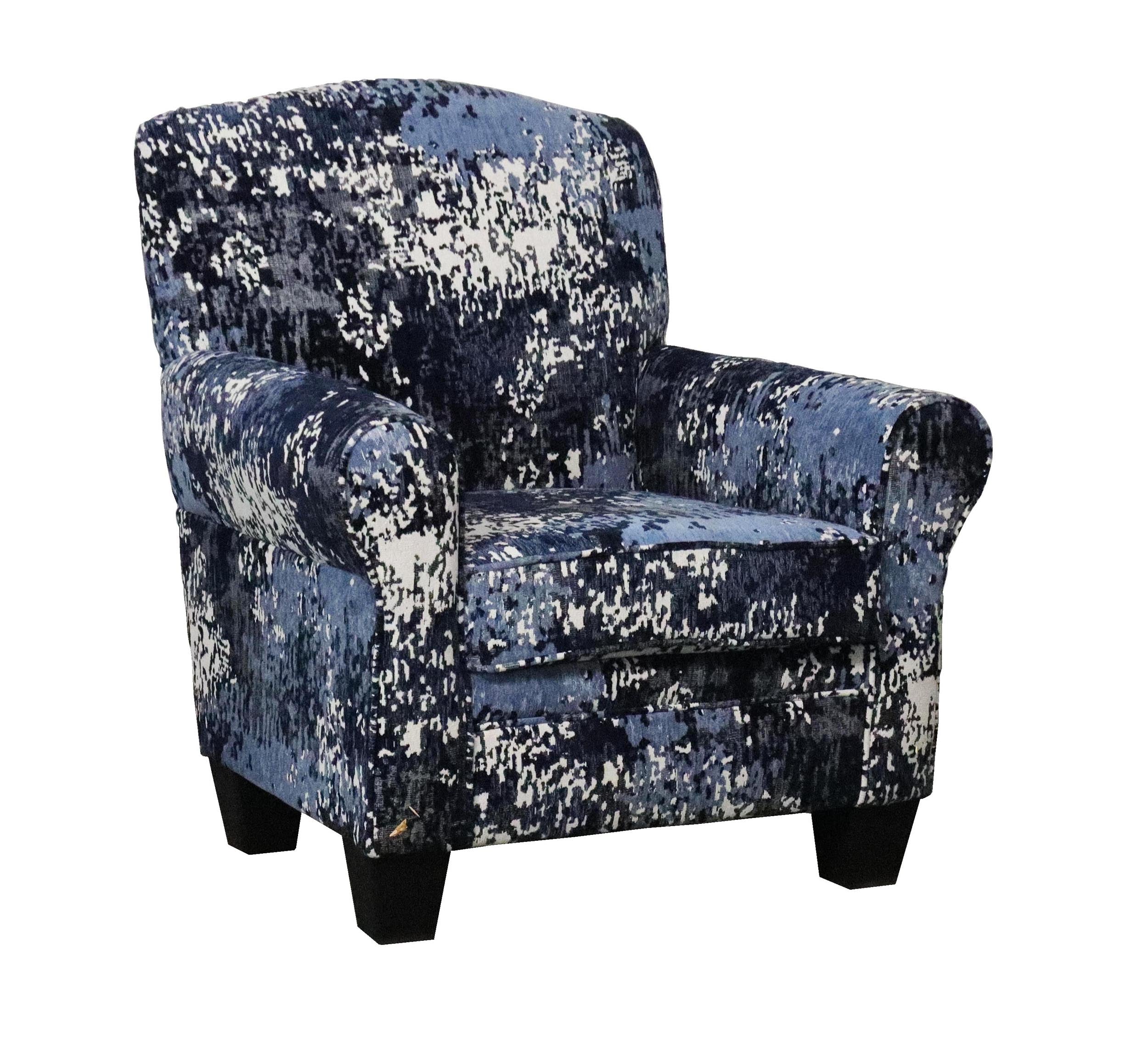 Laguna Indigo Transitional Round Arm Accent Chair
