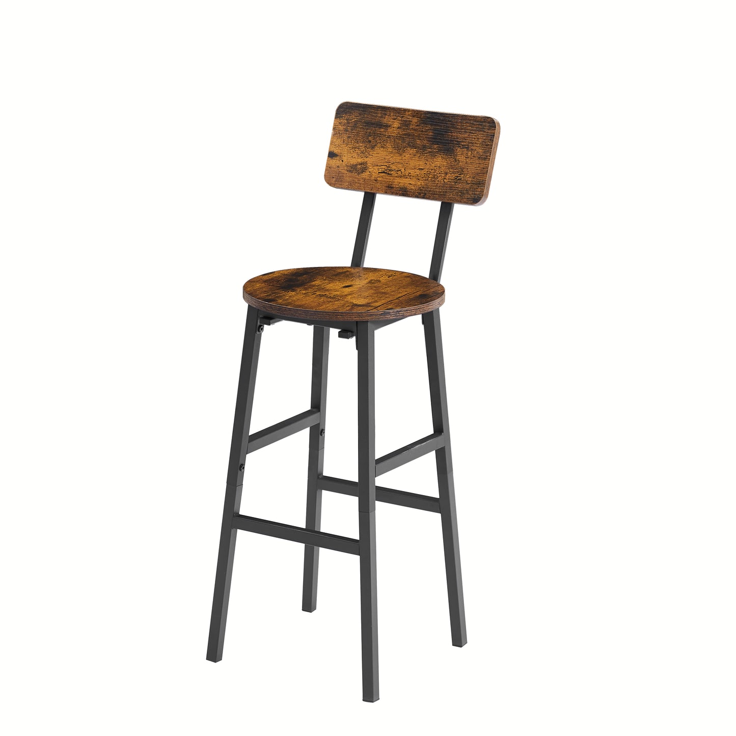 Bar Table Set with wine bottle storage rack. Rustic Brown, 47.24'' L x 15.75'' W x 35.43'' H.