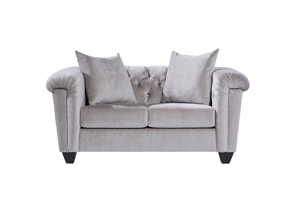 Lush Silver Sofa and Loveseat