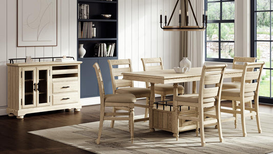 Bellamy Lane Whitewash 7pc. Counter Dining Collection