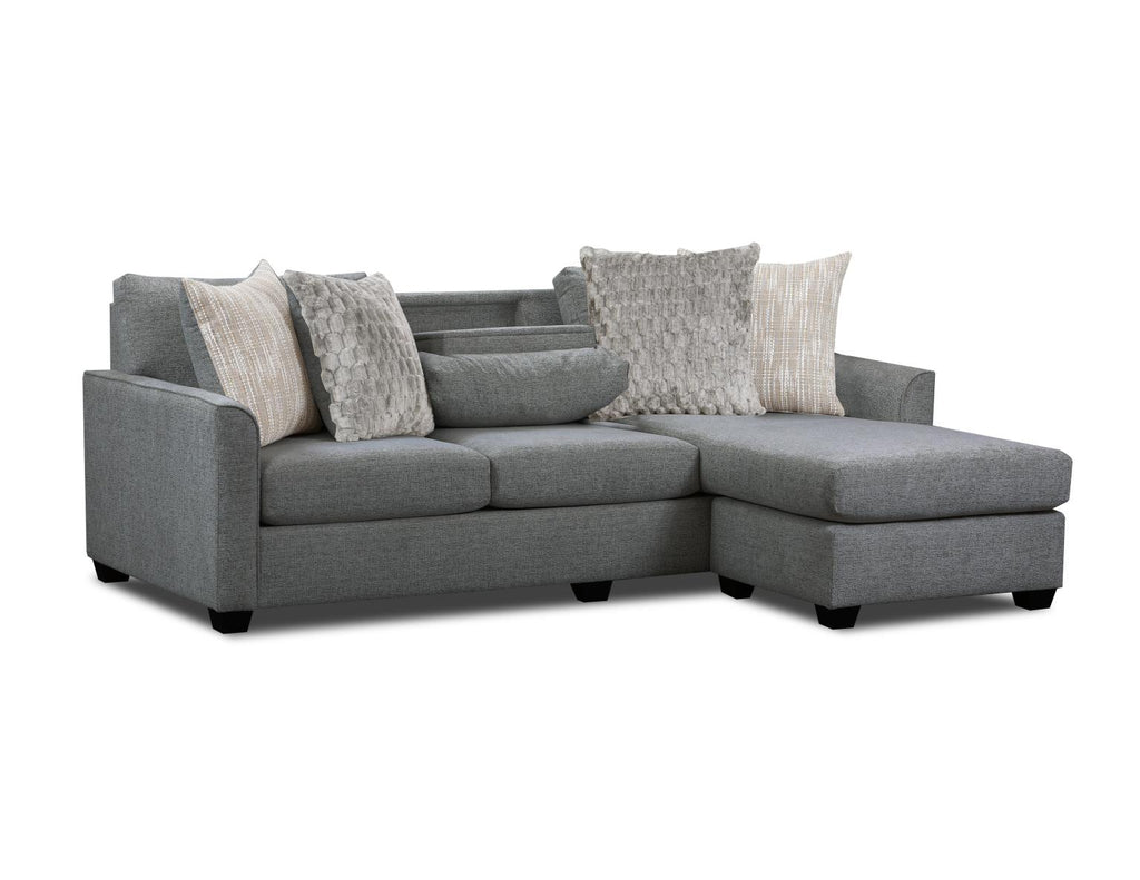 Irving Charcoal Reversible USB Chaise Sofa with Drop Down Table