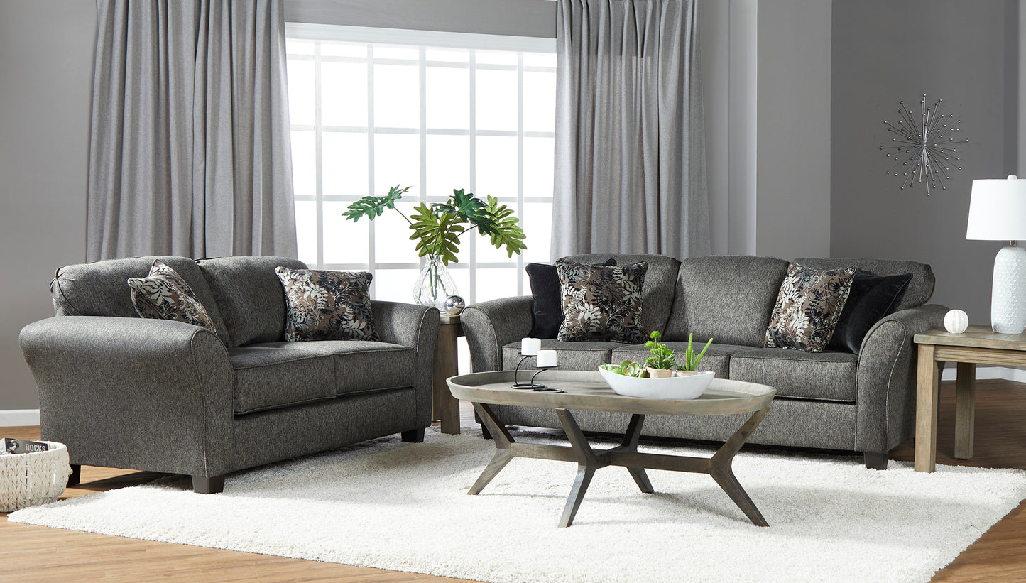 Stoked Ashes Deep Gray Sofa and Loveseat