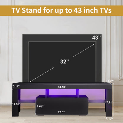 TV stand with Storage 43 inch LED Modern TV Media Console Entertainment Center with Drawer TV cabinet for Living Room Bedroom