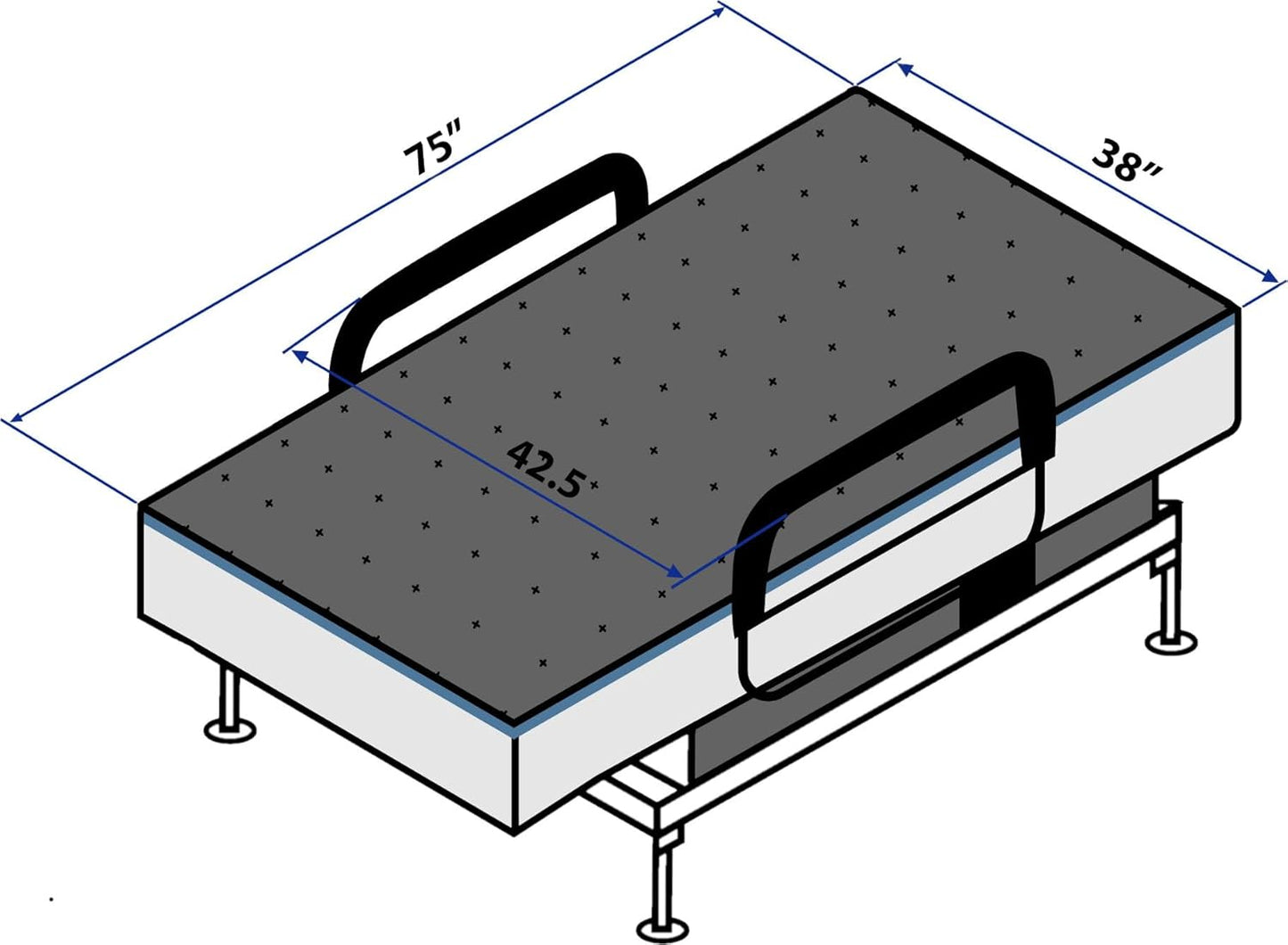 EZ Lift Adjustable Sleep to Stand Twin Bed with Memory Foam Mattress