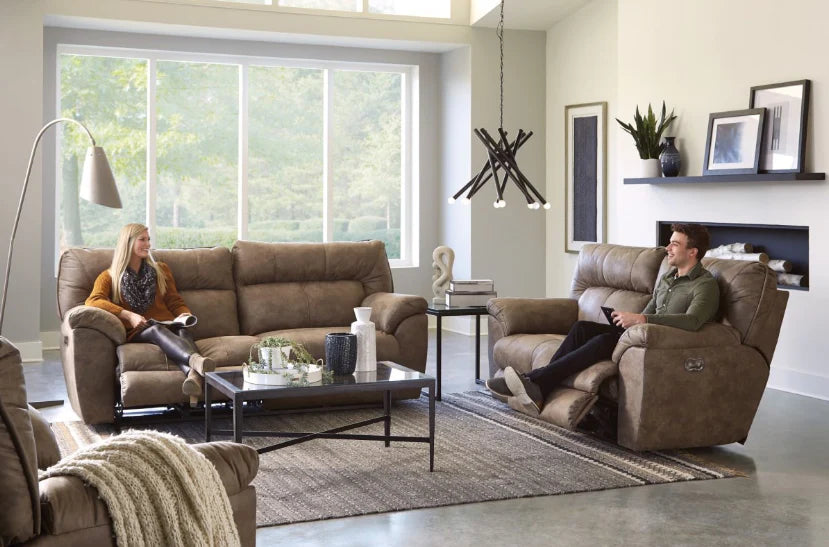 Hollins Power Reclining Sofa and Loveseat