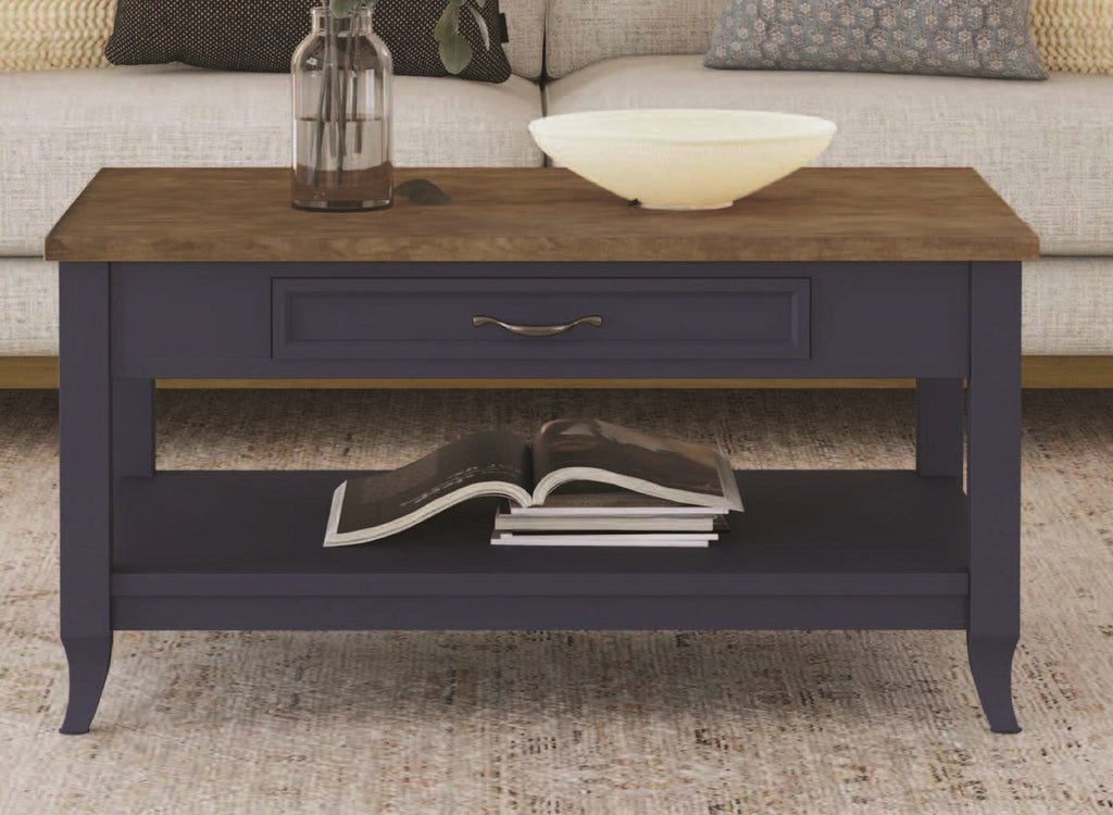 Mystic Two Tone Navy and Almond Brown USB Coffee Table Set