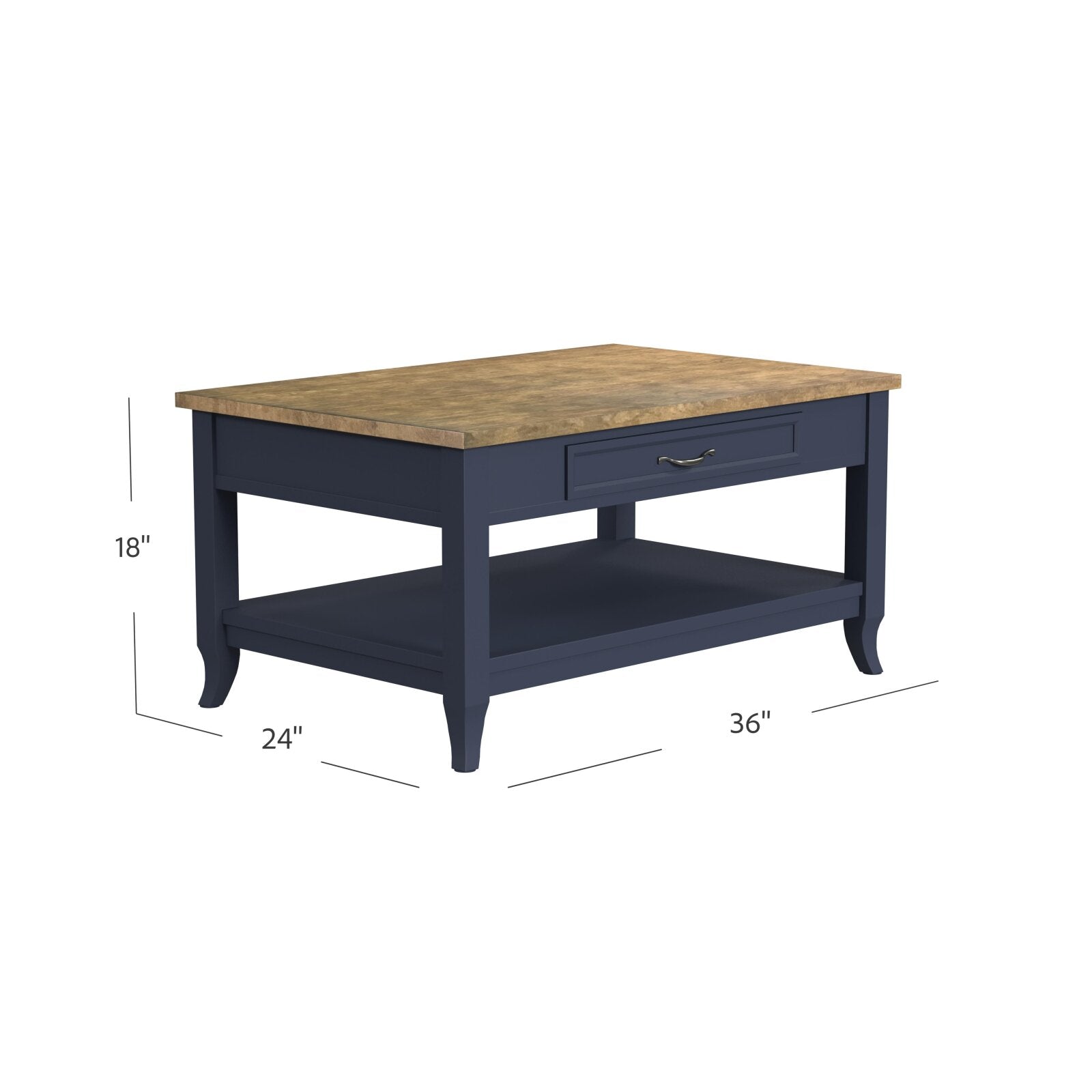 Mystic Two Tone Navy and Almond Brown USB Coffee Table Set