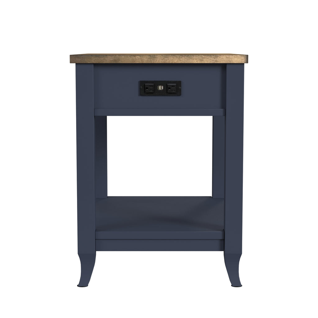 Mystic Two Tone Navy and Almond Brown USB Coffee Table Set