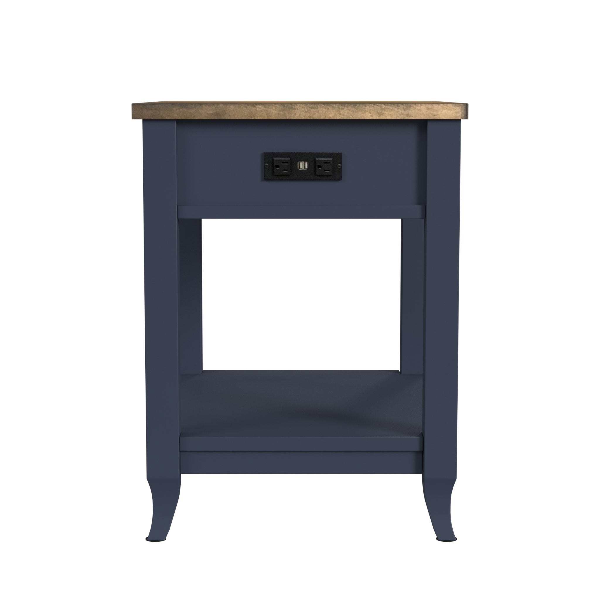 Mystic Two Tone Navy and Almond Brown USB Coffee Table Set