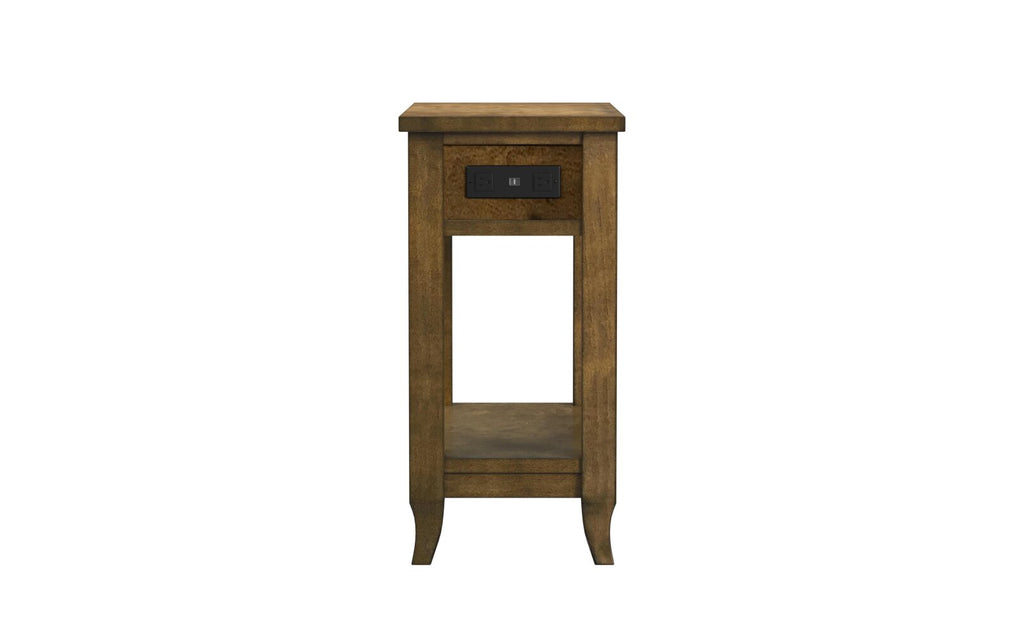 Salem Birch Storage Drawer USB Chairside Table