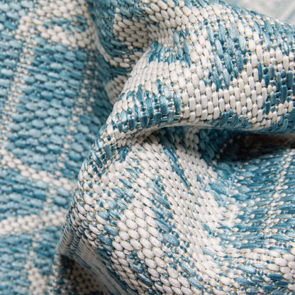 Delphi Oriental Persian Indoor/Outdoor Blue Flat-Weave Rug: 5'3" x 7'3"