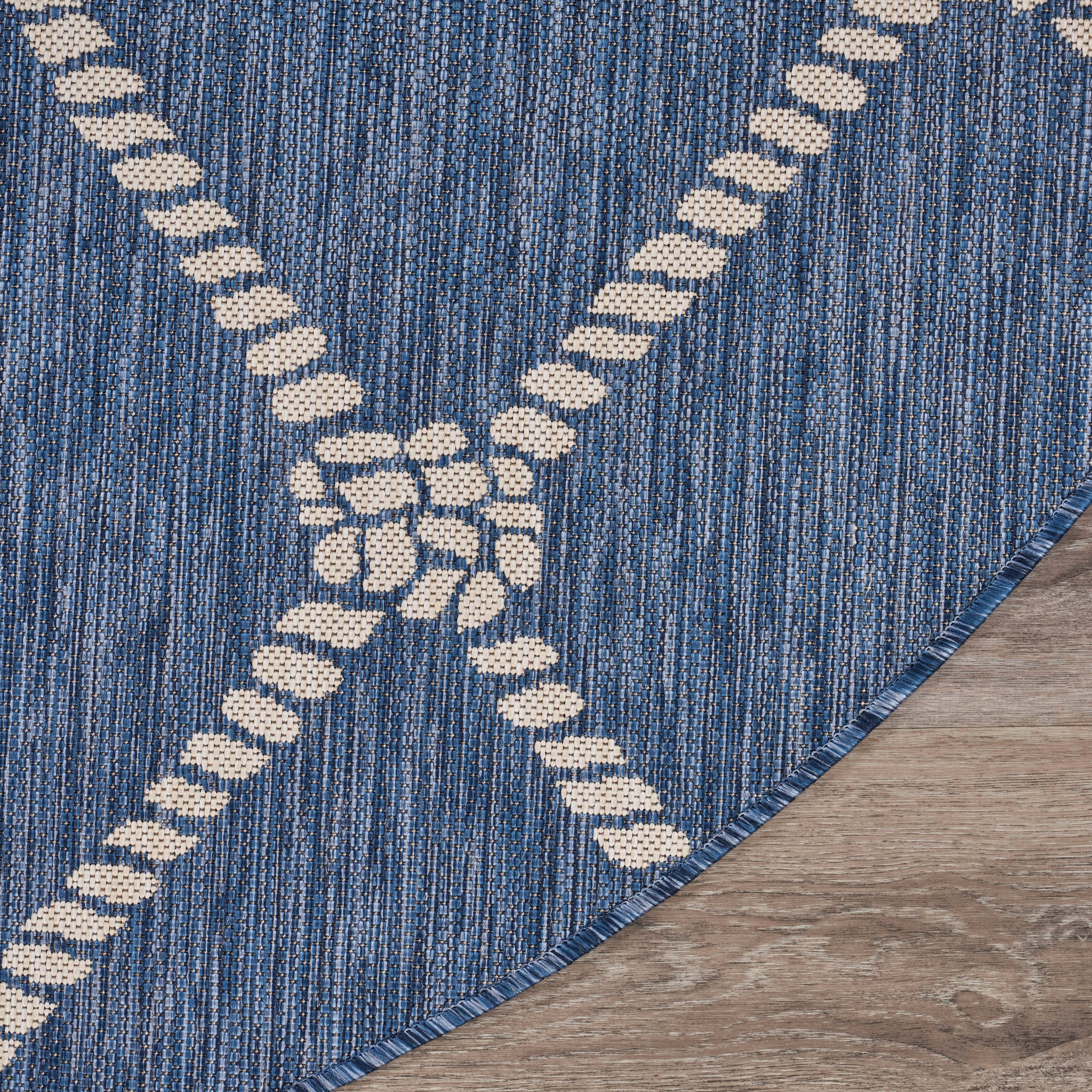 Samantha Nautical Knot Navy/White Indoor/Outdoor Area Rug: 5'3" x 7'