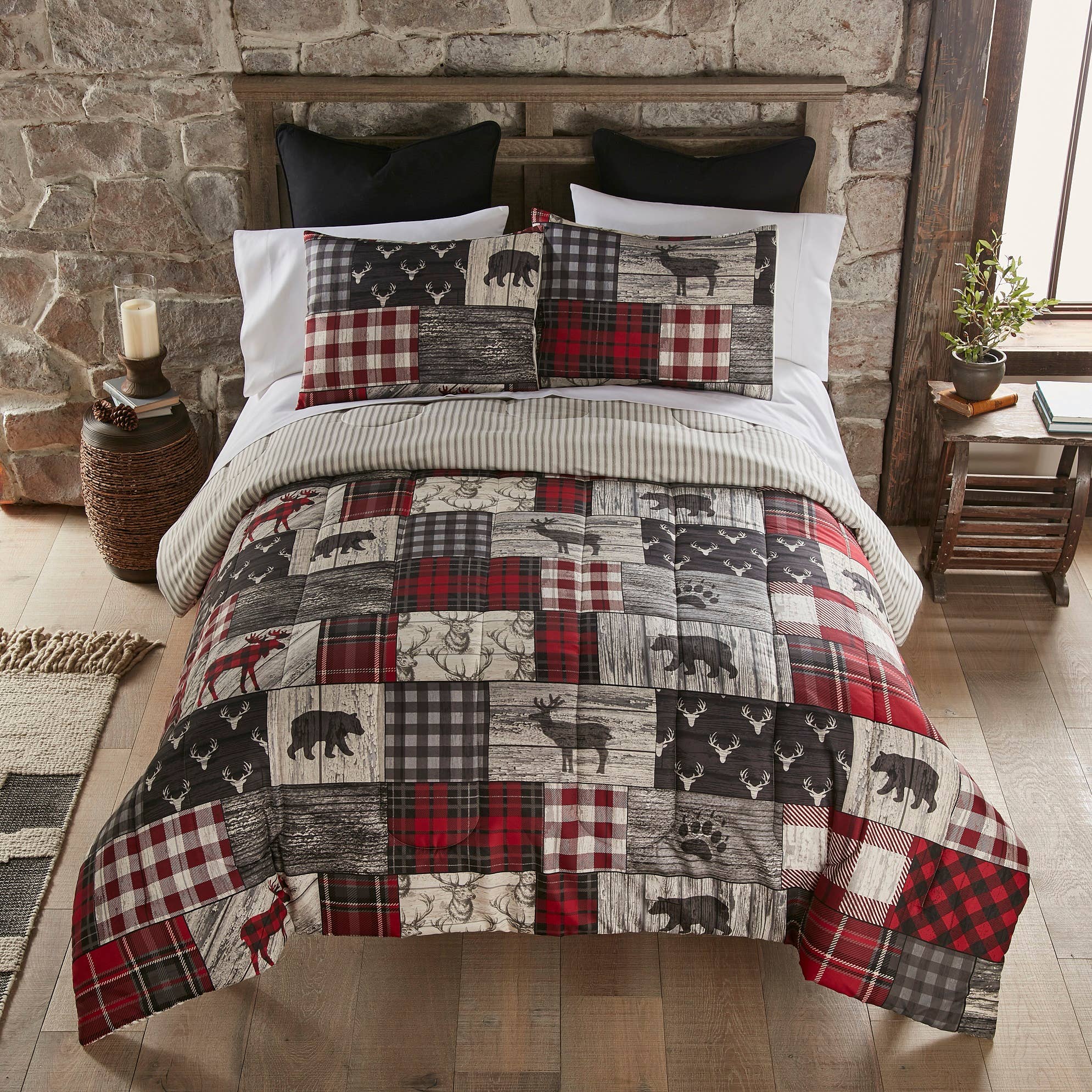 Donna Sharp Take me to the Mountains Cabin Lodge Queen Size 3 Pc. Bedding Collection