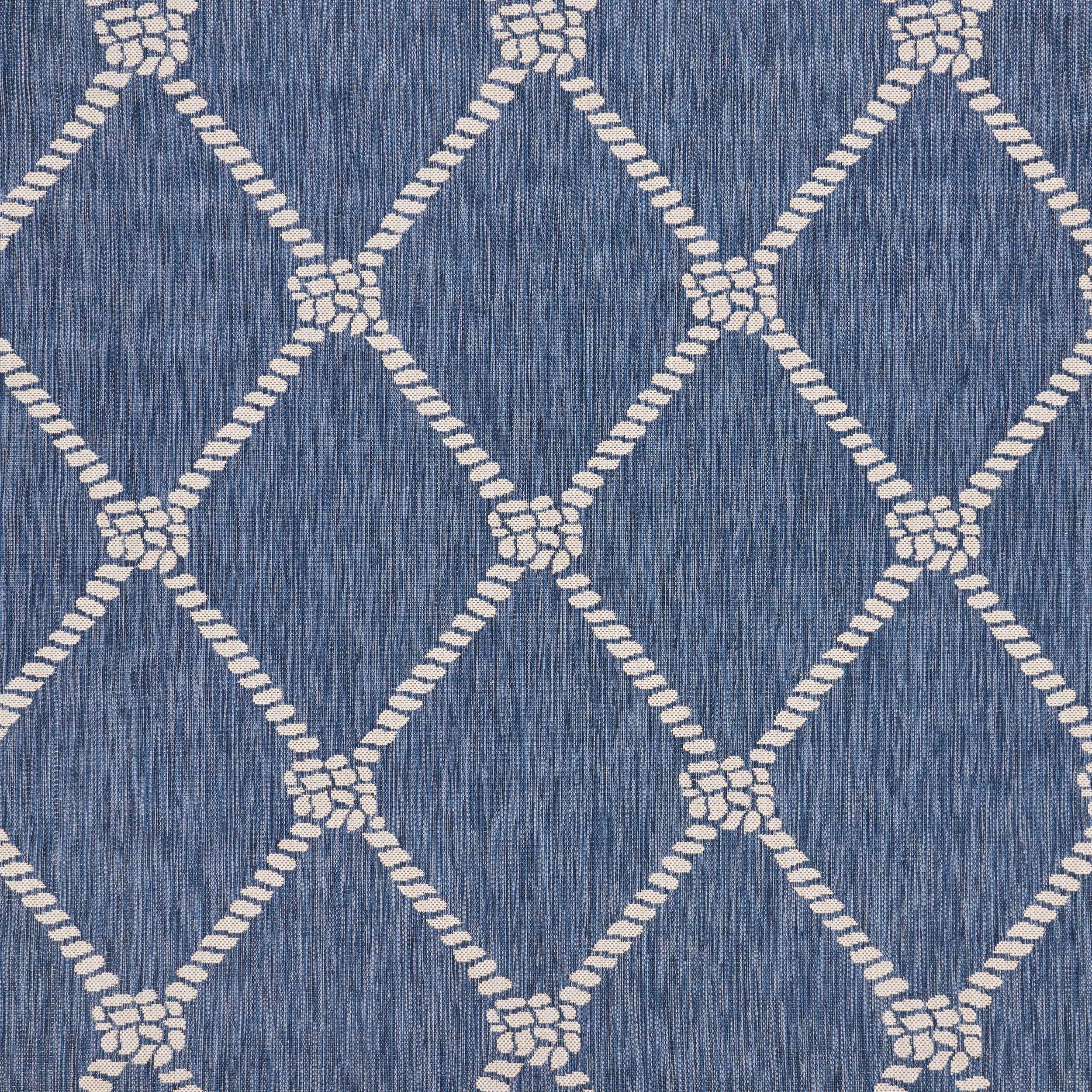 Samantha Nautical Knot Navy/White Indoor/Outdoor Area Rug: 5'3" x 7'