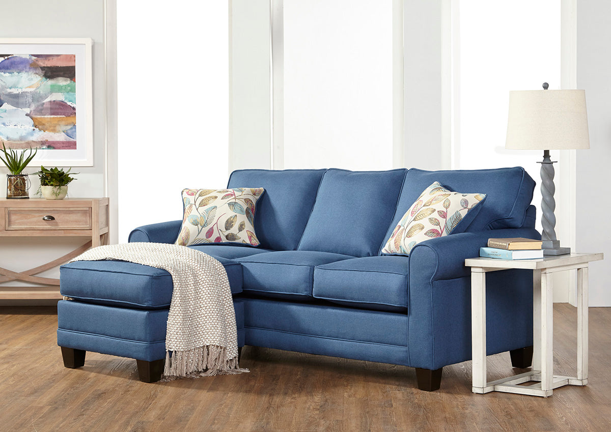 Denim Blue Reversible Chaise Sofa