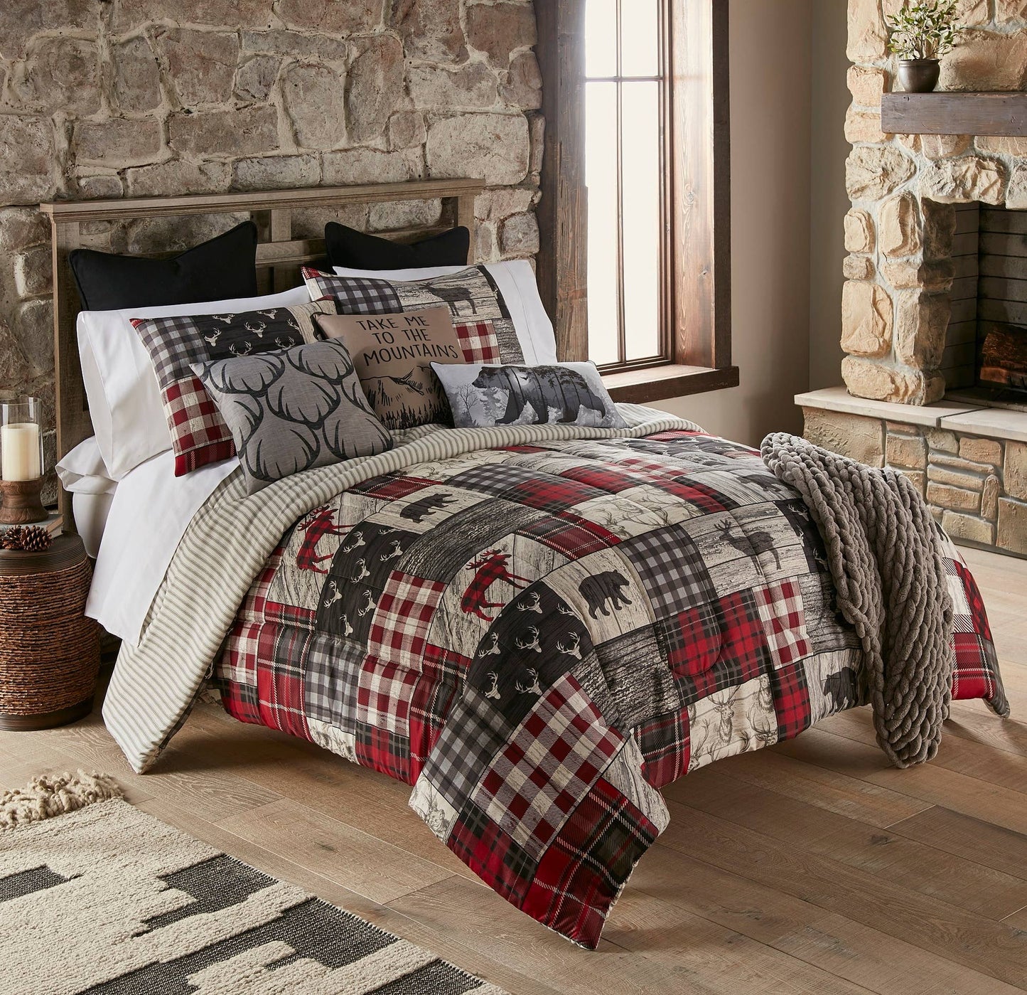 Donna Sharp Take me to the Mountains Cabin Lodge Queen Size 3 Pc. Bedding Collection