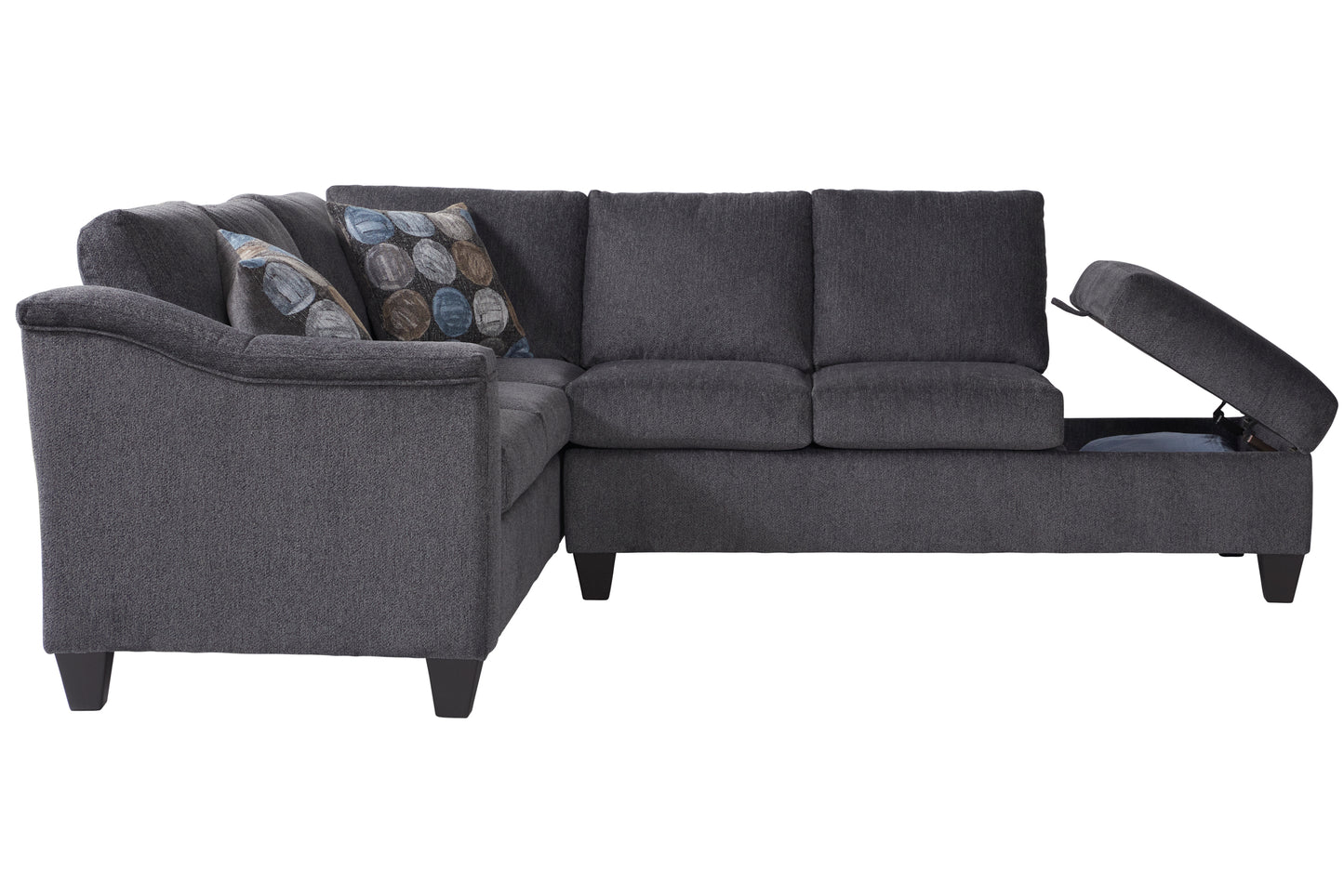 Storage Charcoal Gray Ash Sectional