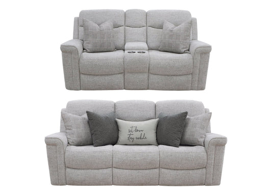 Sit Down Awhile Alabaster Reclining Sofa and Loveseat