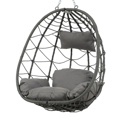 Egg Chair with Stand Indoor Outdoor Swing Chair Patio Wicker Hanging Egg Chair Hanging Basket Chair with Stand for Bedroom Living Room Balcony