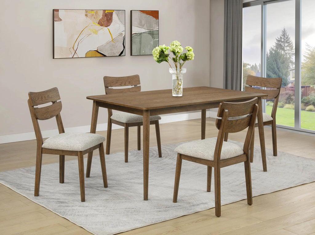 Mills Transitional Dining Table with Four Chairs