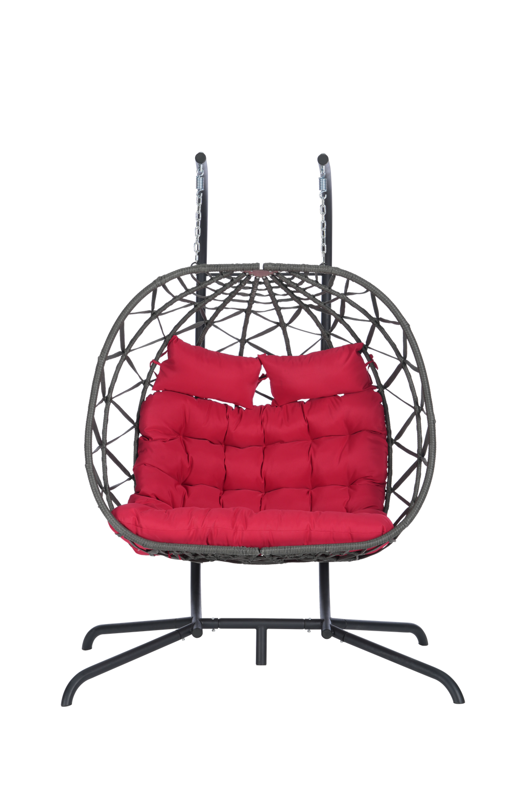 2 Person Outdoor Rattan Hanging Chair Patio Wicker Egg Chair