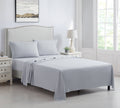 Kathy Ireland Queen Size 4 Piece Brushed Microfiber Light Gray Sheet Set