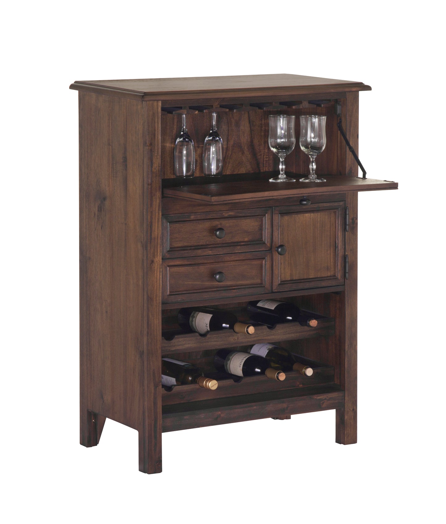 Brown Wood Storage Wine Cabinet