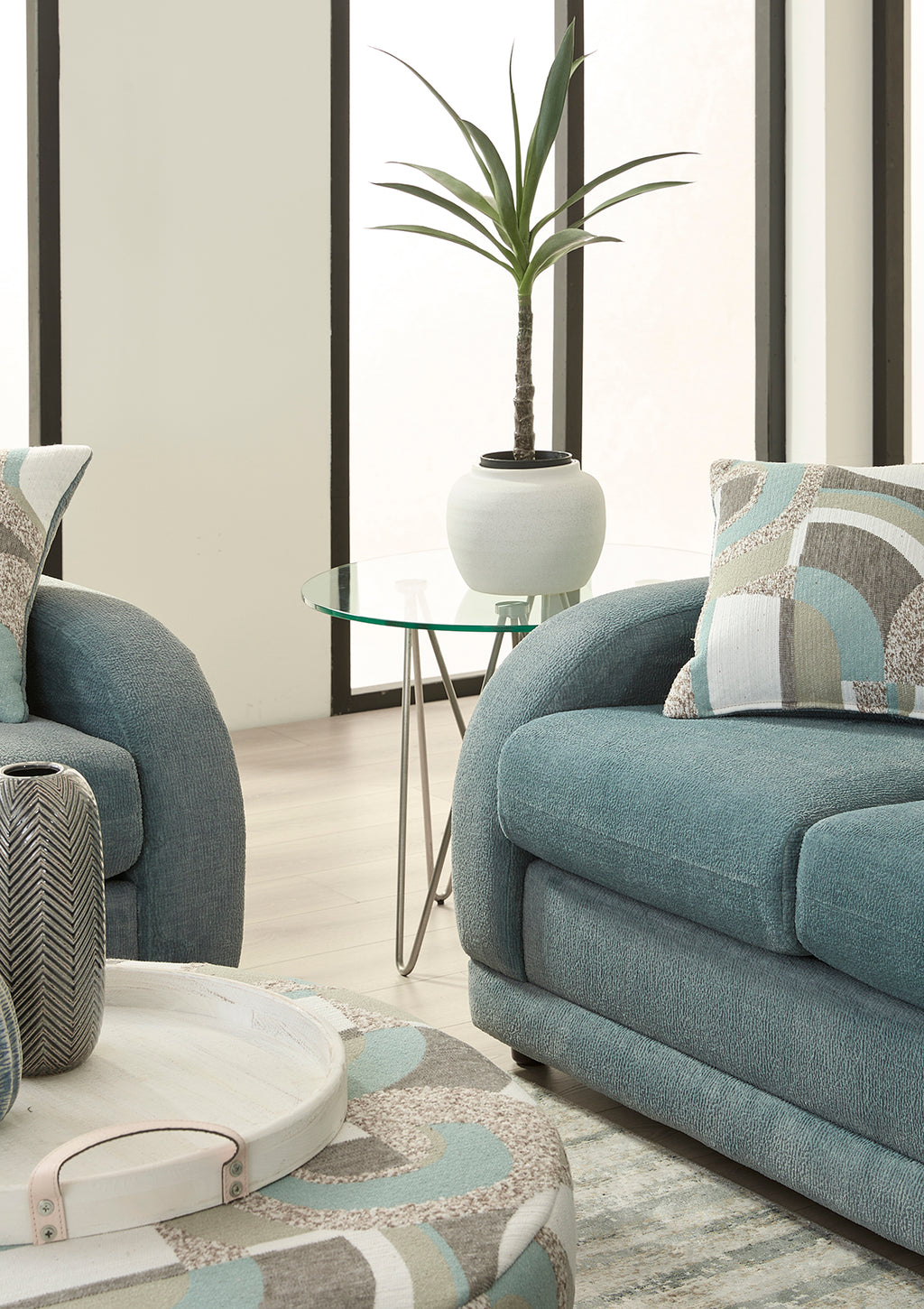 Cruiser Aquamarine Sofa and Loveseat
