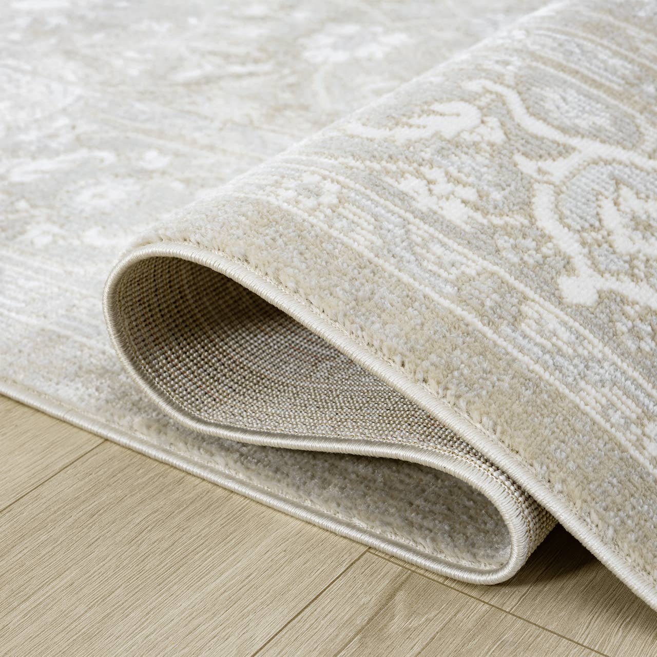 Dalia Floral Oriental Sand Indoor Outdoor Rug: 5'3" x 7'6"