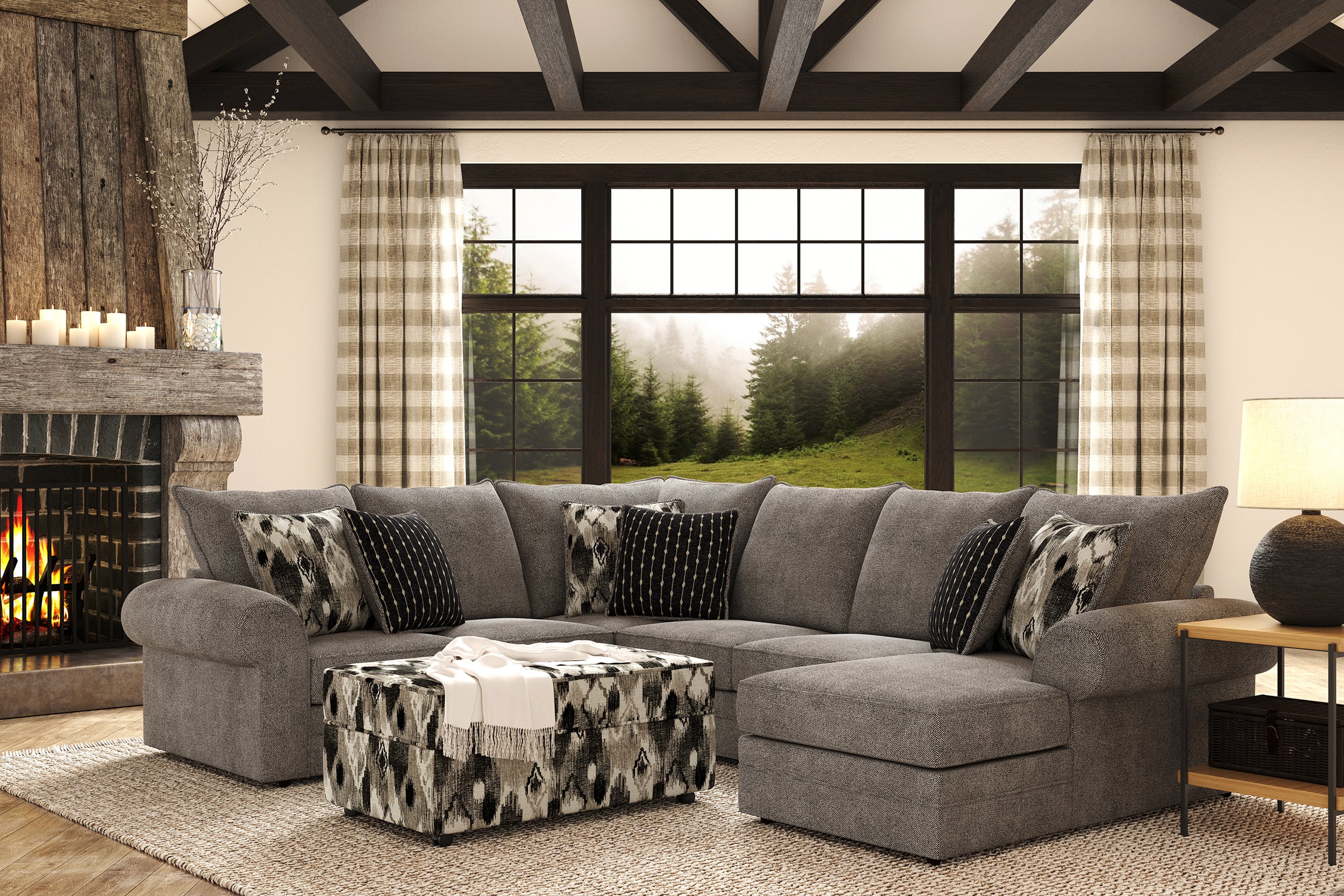 Domain Dove Right Facing Chaise Sectional