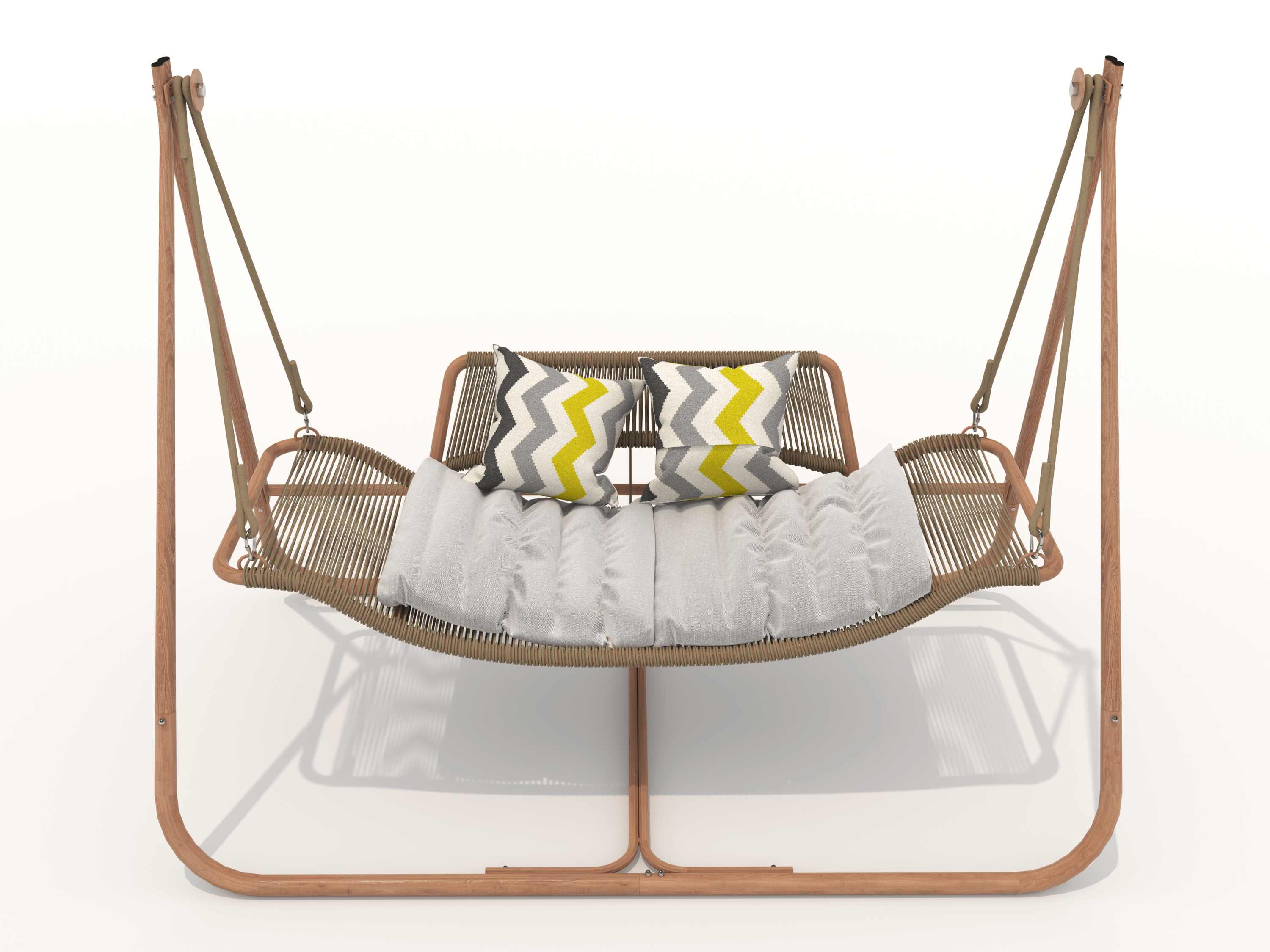 Hammock Swing Chair with Stand for Indoor,Outdoor, Anti-Rust Wood-Colored Frame 570 lbs Capacity with Cushion Oversized Double Hammock Chair for Patio Balcony Bedroom Ban on Amazon(OLD W1132P155978)