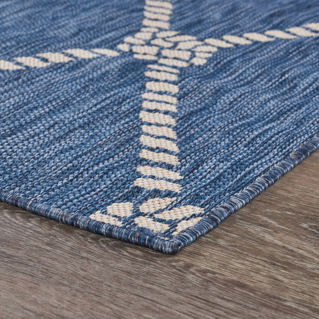 Samantha Nautical Knot Navy/White Indoor/Outdoor Area Rug: 5'3" x 7'