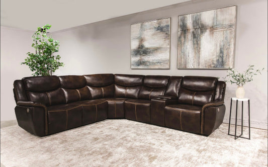 Deep Brown and Chocolate Power Motion Sectional