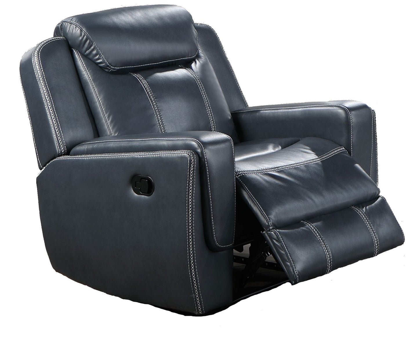 Denver Blue USB Reclining Sofa and Console Reclining Loveseat