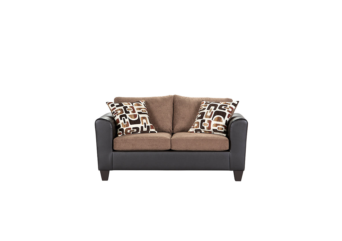 Two Tone Journey Chocolate Sofa and Loveseat