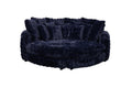 Giant Family Size Cuddler Round Chaise in Moguls Midnight