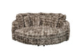 Giant Family Size Cuddler Round Chaise in Phantom Cocoa