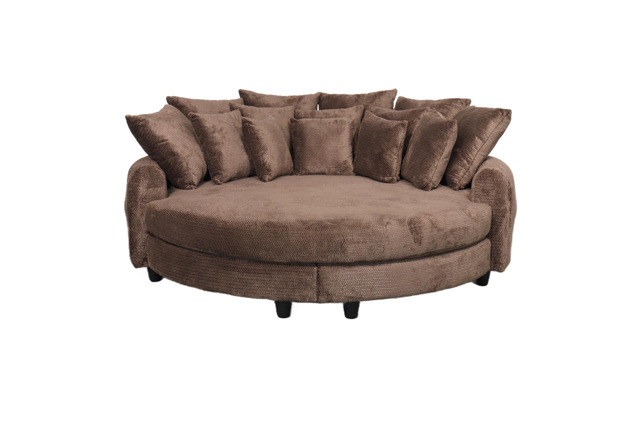 Giant Family Size Cuddler Round Chaise in Vivid Chocolate