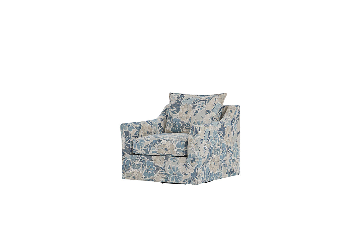 Dexter Flint Gray Blue Round Front Sectional