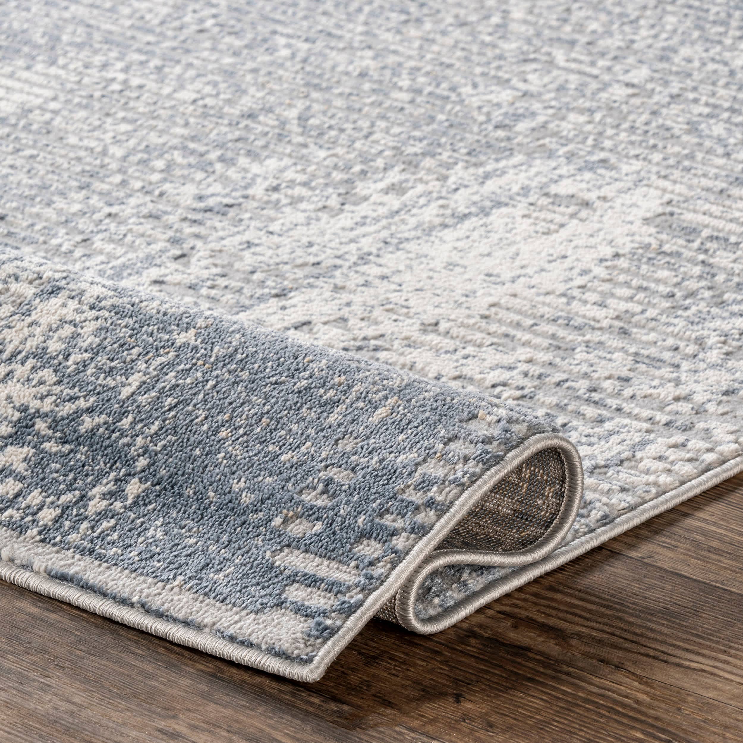 Alice Abstract Waterfall Area Rug: Blue / Rectangle / 5' x 8'