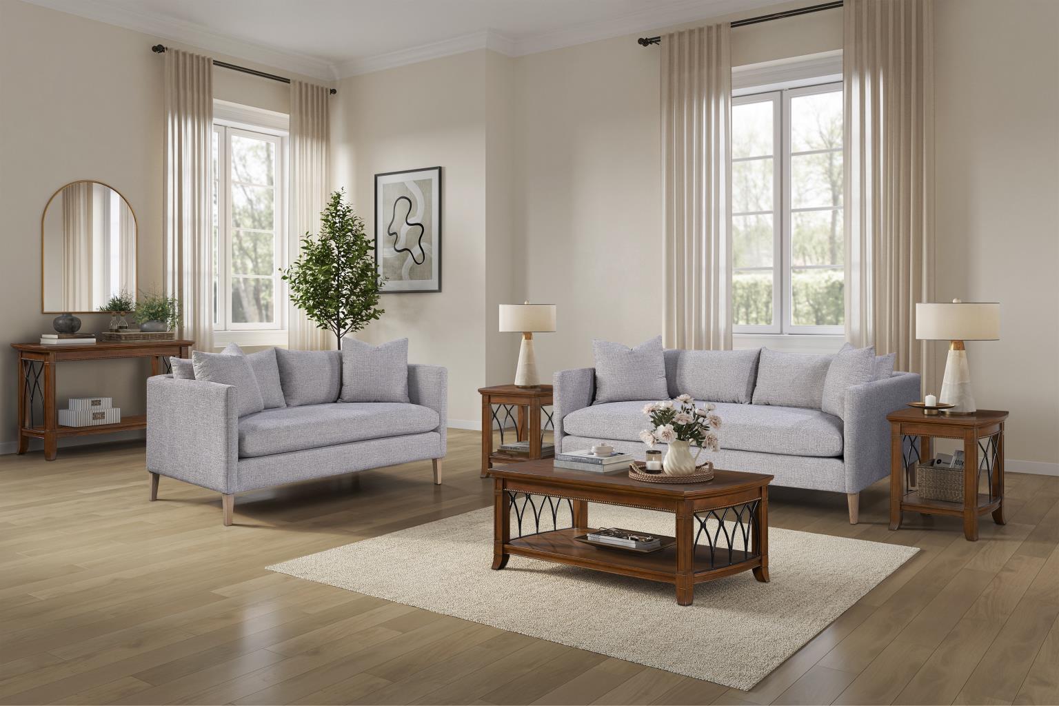 Cathedral Cherry Coffee Table with Two End Tables