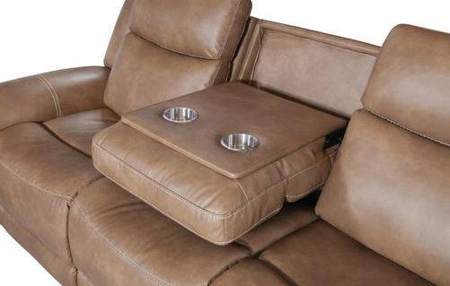 Montana Mocha Brown Reclining Sofa and Reclining Console Loveseat