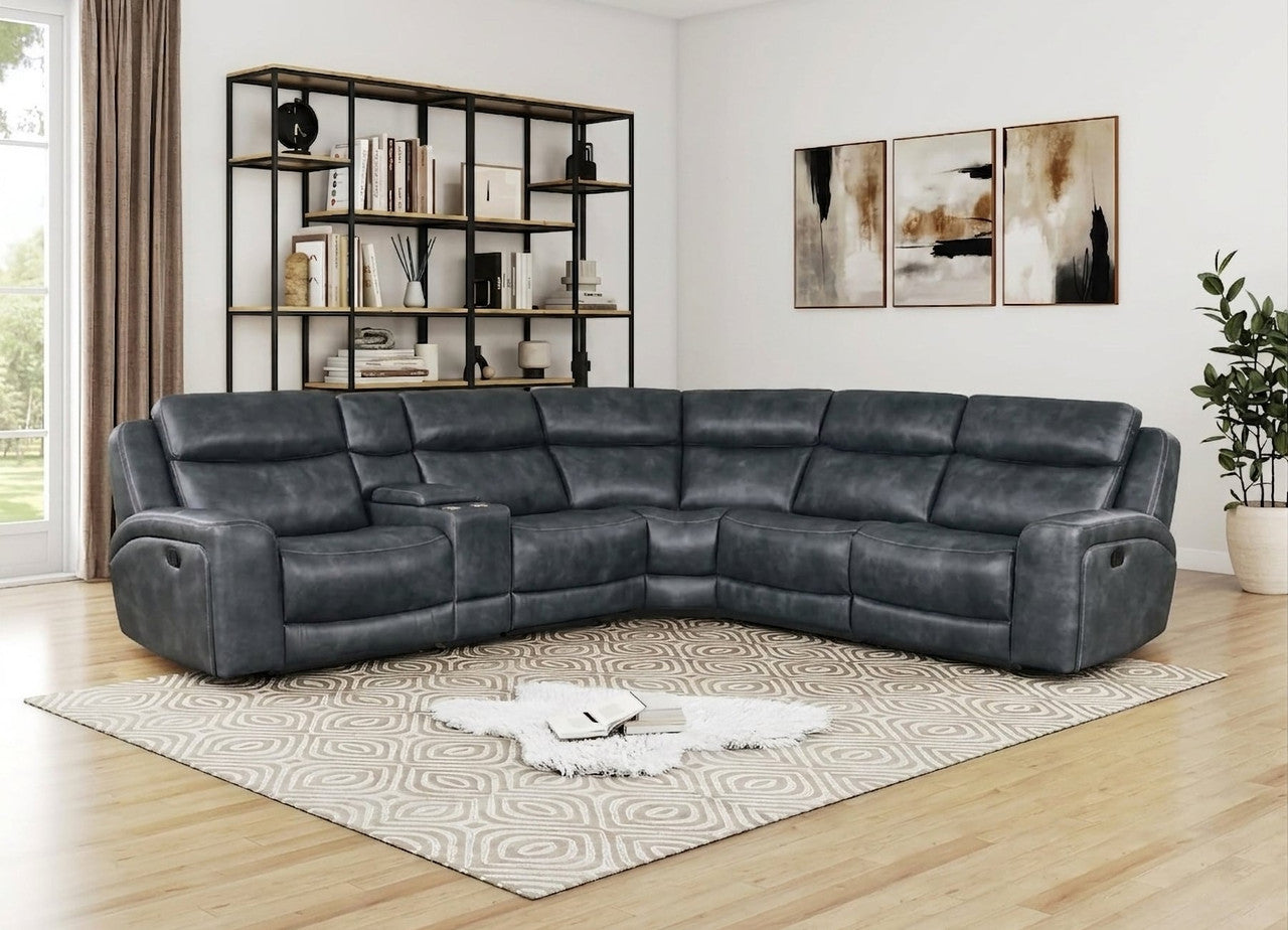 Montana Slate 6 Piece Reclining Sectional